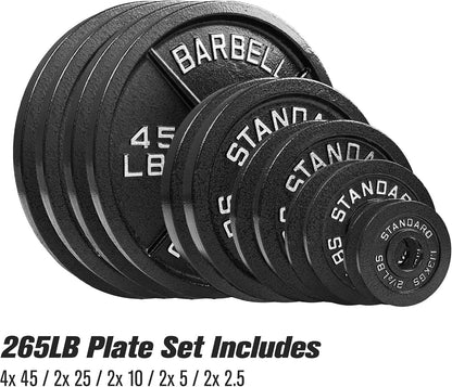 Steel Olympic Weight Plates – 265 LB Set