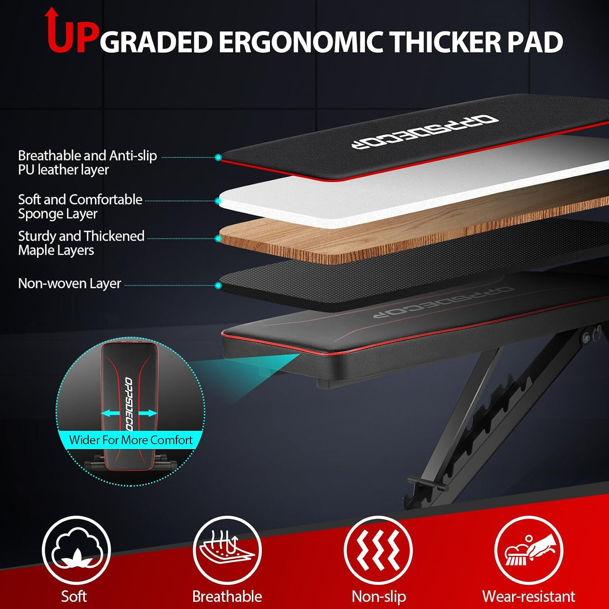 OPPSDECOR Adjustable Weight Bench