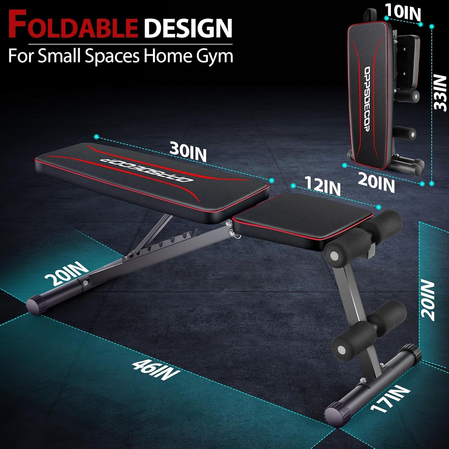 OPPSDECOR Adjustable Weight Bench