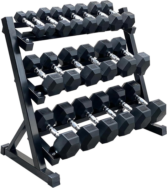 Hex Dumbbell Set with Rack – 350/450/550 LB