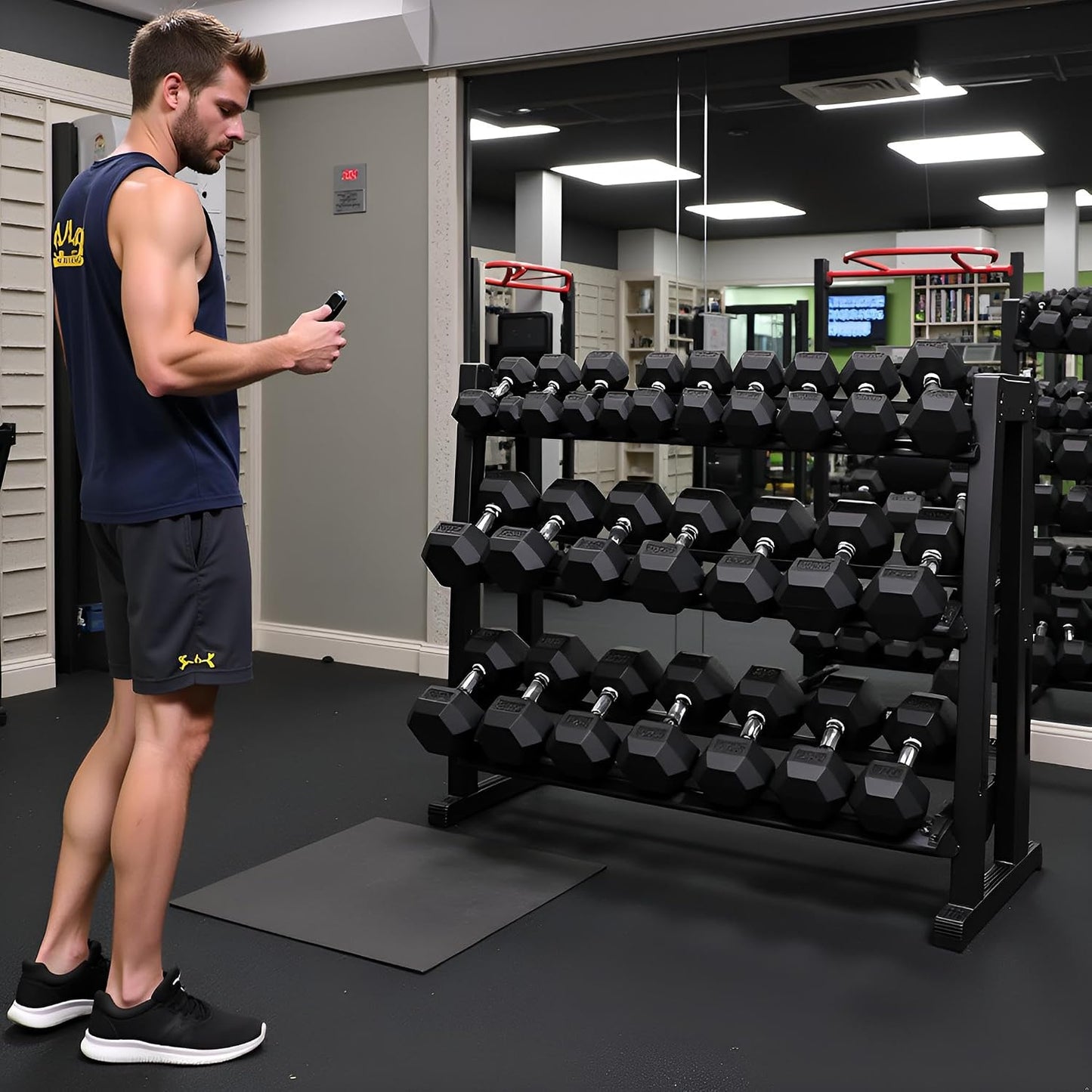 Hex Dumbbell Set with Rack – 350/450/550 LB