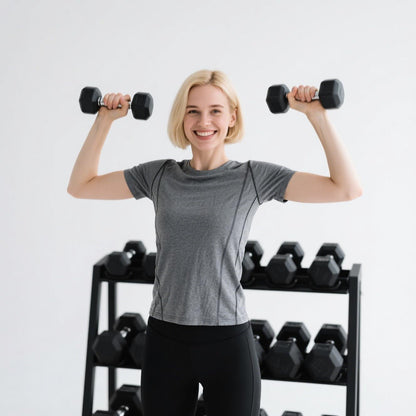 Hex Dumbbell Set with Rack – 350/450/550 LB