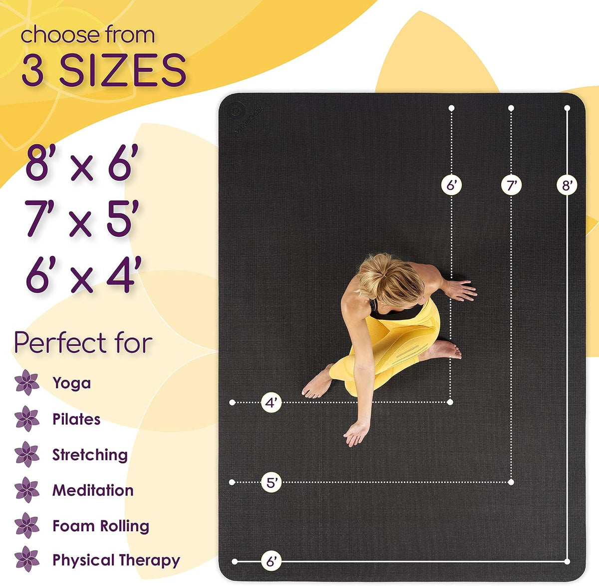 ActiveGear Large Yoga Mat – 6' x 4' x 8mm