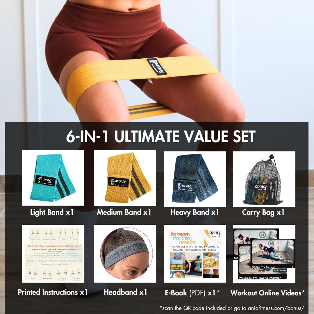ANIQ® Fabric Resistance Bands – 3-Piece Set