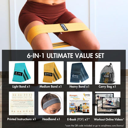 ANIQ® Fabric Resistance Bands – 3-Piece Set